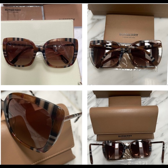 BURBERRY SQUARE CLASSIC ICONIC CHECK SUNGLASSES - Picture 16 of 16